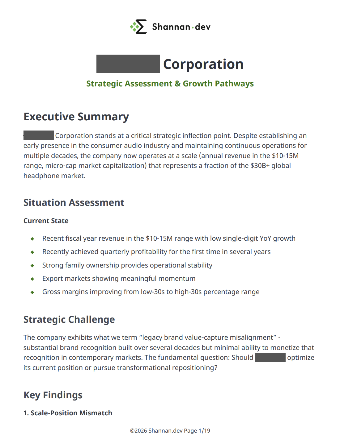 Growth strategy sample report
